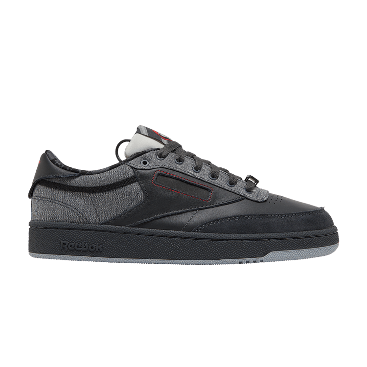 The Money Heist x Reebok Club C 'The Professor' — Gravel/Nocturnal Grey/Vector Red