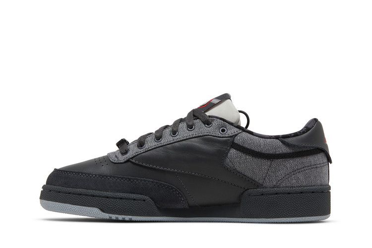 The Money Heist x Reebok Club C 'The Professor' — Gravel/Nocturnal Grey/Vector Red