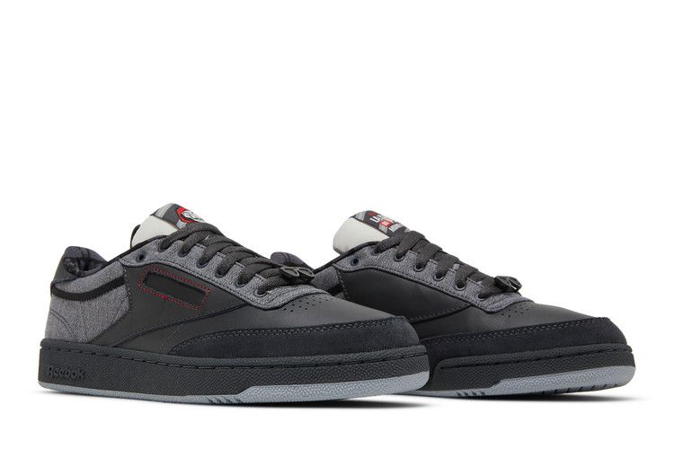 The Money Heist x Reebok Club C 'The Professor' — Gravel/Nocturnal Grey/Vector Red