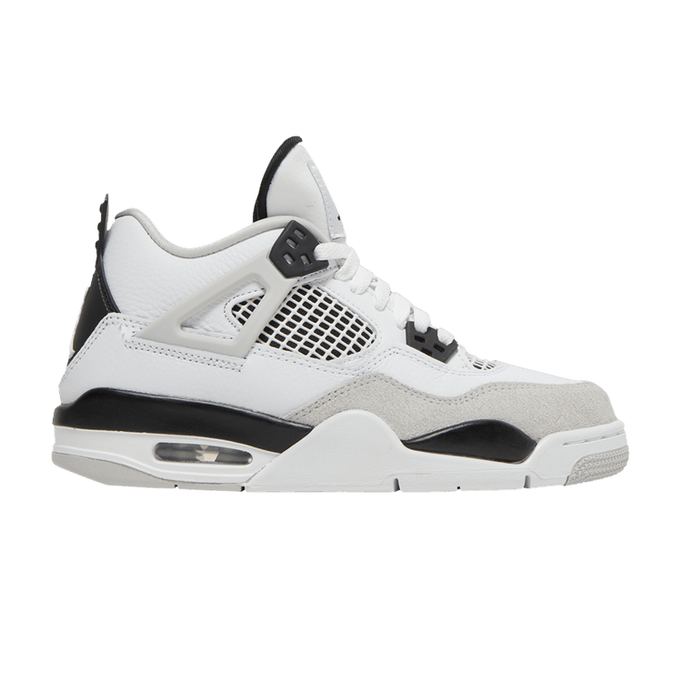Air Jordan 4 Retro GS 'Military Black' — White/Black/Neutral Grey