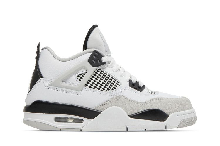 Air Jordan 4 Retro GS 'Military Black' — White/Black/Neutral Grey