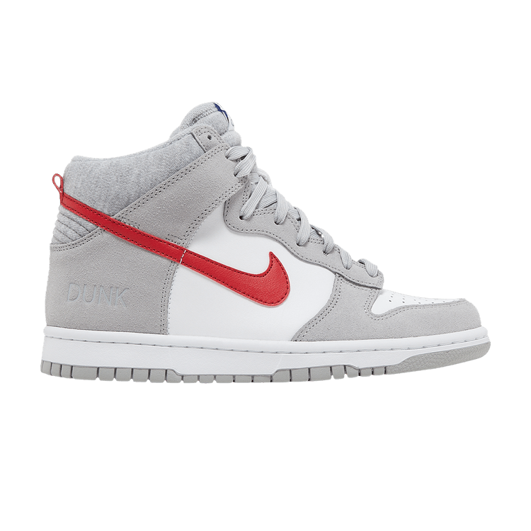 Nike Dunk High SE GS 'Athletic Club - Light Smoke Grey Gym Red' — Light Smoke Grey/White/Light Smoke Grey/Gym Red