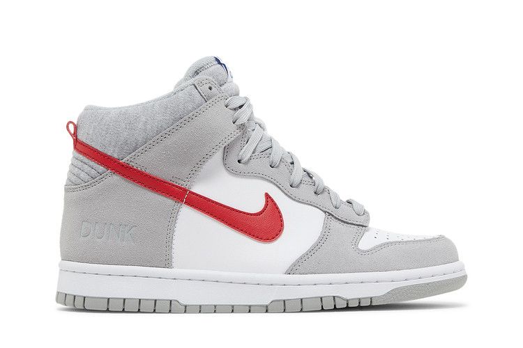 Nike Dunk High SE GS 'Athletic Club - Light Smoke Grey Gym Red' — Light Smoke Grey/White/Light Smoke Grey/Gym Red (2)