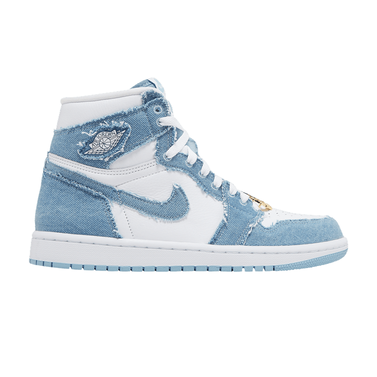 Wmns Air Jordan 1 Retro High OG 'Denim' — White/Worn Blue/Metallic Gold