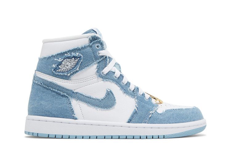Wmns Air Jordan 1 Retro High OG 'Denim' — White/Worn Blue/Metallic Gold
