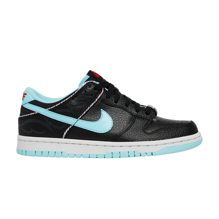 Nike Dunk Low SE GS 'Barber Shop - Black' — Black/Copa/White/Chile Red