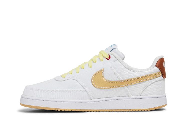 Nike Court Vision Low Canvas 'White Sesame' — White/Mineral Clay/Citron Tint/Sesame (4)