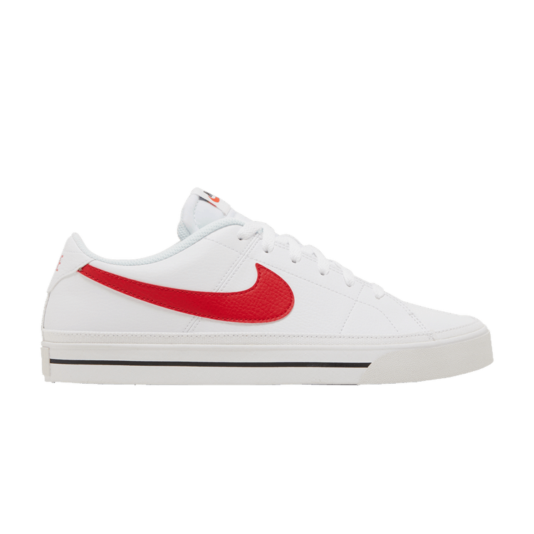 Nike Court Legacy 'Leather White' — White/Black/Team Orange/University Red