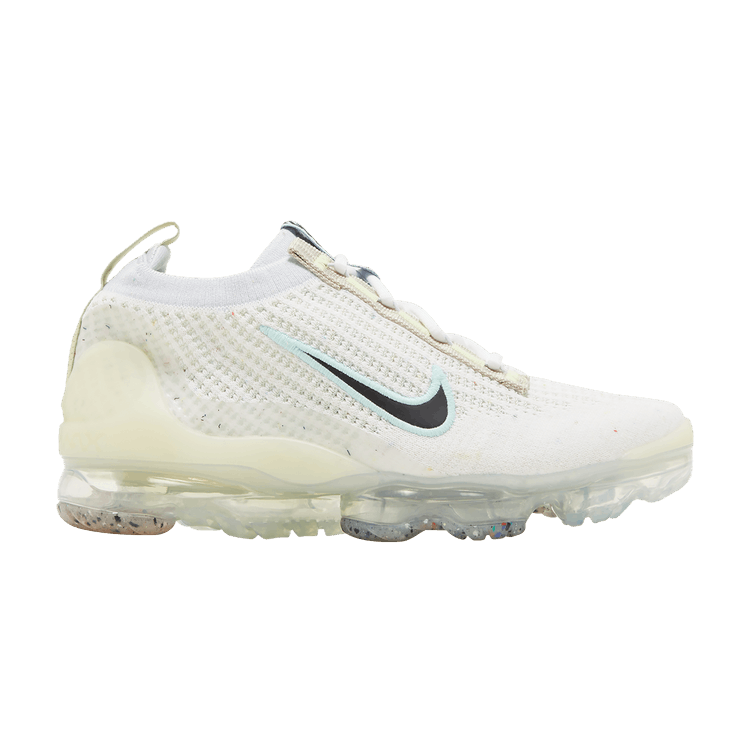 Nike Air VaporMax 2021 Flyknit GS 'Mismatched Swoosh - White' — White/Light Madder Root/Light Marine/Black