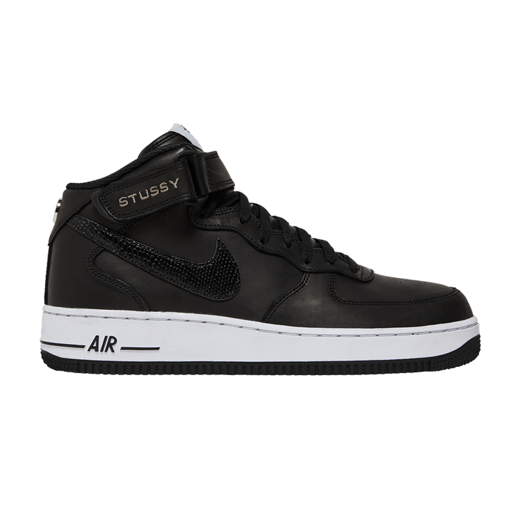 Stussy x Nike Air Force 1 Mid 'Black Snakeskin' — Black Snakeskin