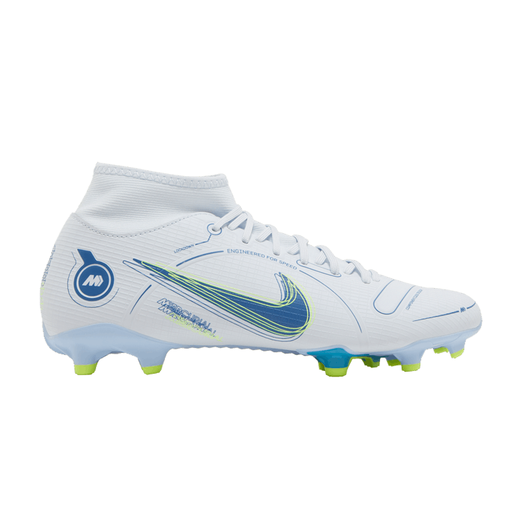 Nike Mercurial Superfly 8 Academy MG 'Grey Light Marine' — Football Grey/Light Marine/Volt/Dark Marina Blue