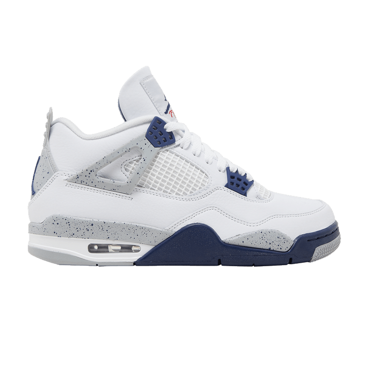 Air Jordan 4 Retro 'Midnight Navy' — White/Midnight Navy/Light Smoke Grey/Fire Red