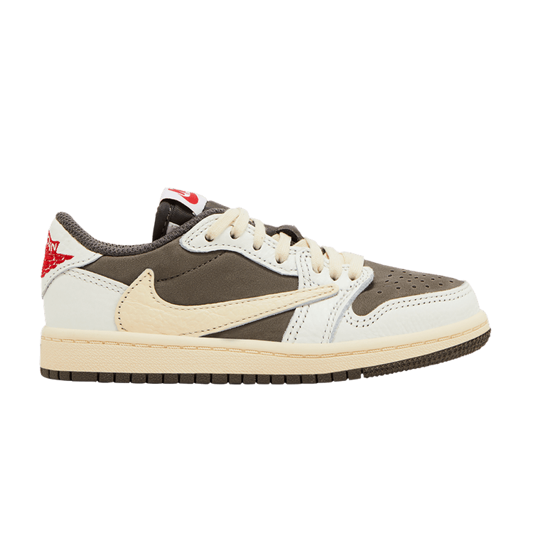 Travis Scott x Air Jordan 1 Retro Low OG PS 'Reverse Mocha' — Sail/University Red/Ridgerock