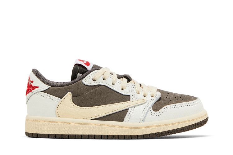 Travis Scott x Air Jordan 1 Retro Low OG PS 'Reverse Mocha' — Sail/University Red/Ridgerock