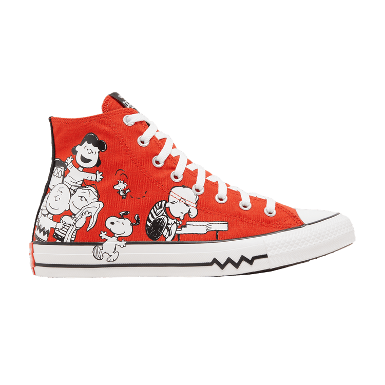 Peanuts x Converse Chuck Taylor All Star High 'Snoopy and Friends' — Signal Red/Black/White
