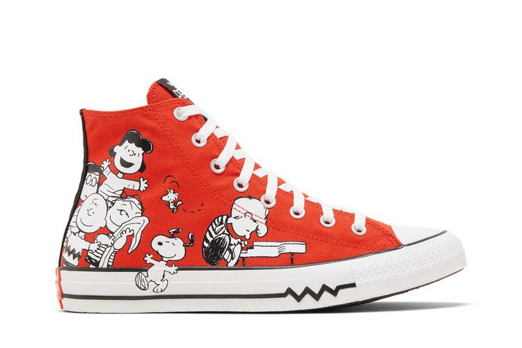 Peanuts x Converse Chuck Taylor All Star High 'Snoopy and Friends' — Signal Red/Black/White