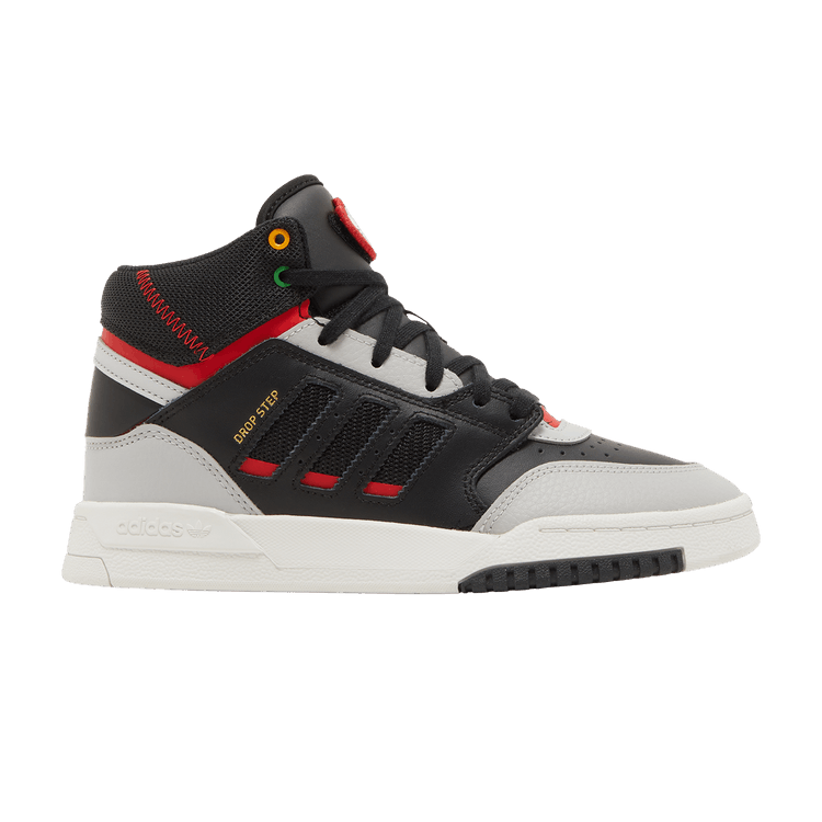 Adidas Drop Step J 'Black Vivid Red' — Core Black/Vivid Red/Grey Two