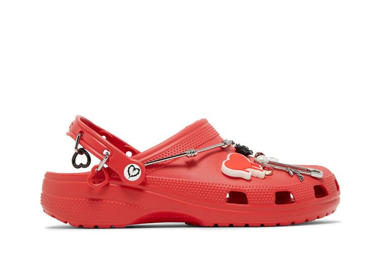 Karol G x Crocs Classic Clog 'Metal Hearts' — Bold Rose Red