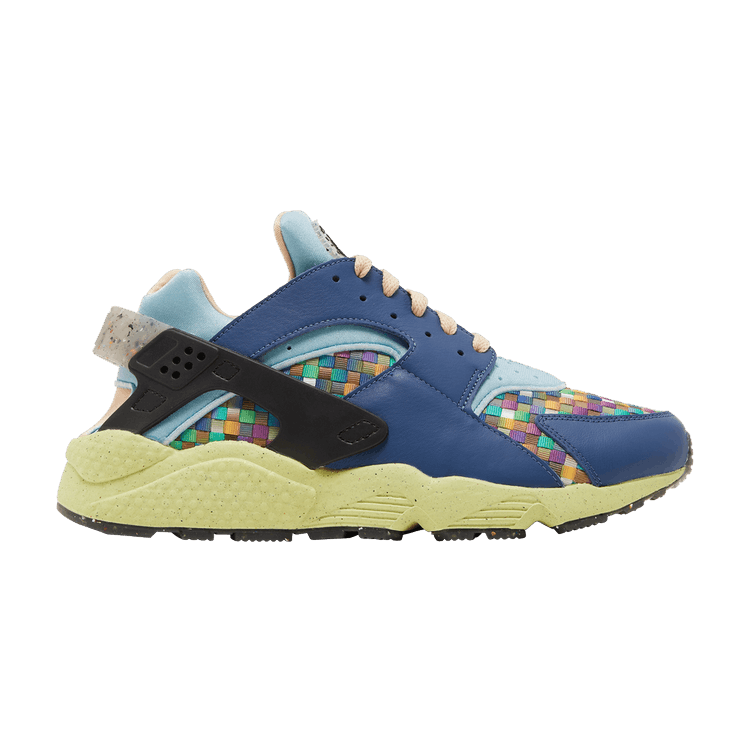 Nike Air Huarache Crater Premium 'Multi-Color Woven' — Mystic Navy/Worn Blue/White Onyx/Light Lemon Twist