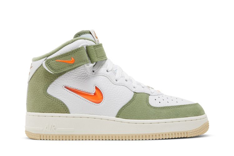 Nike Air Force 1 Mid QS 'Oil Green Orange' — White/Oil Green/Sail/Total Orange (2)