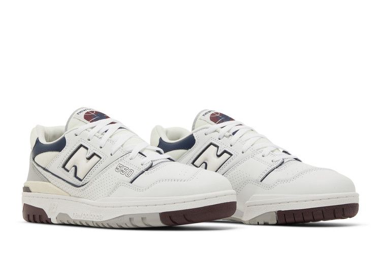 New Balance 550 'White Indigo Burgundy' — White/Natural Indigo/Burgundy