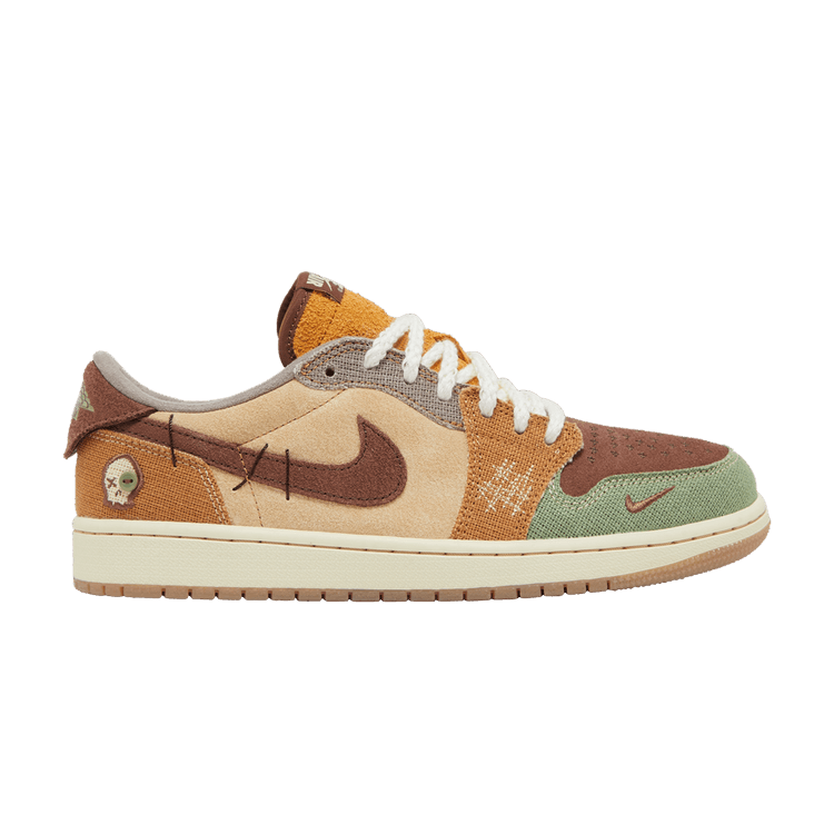 Zion Williamson x Air Jordan 1 Retro Low OG 'Voodoo' — Flax/Muslin/Fauna Brown/Oil Green/Sesame/Moon Fossil