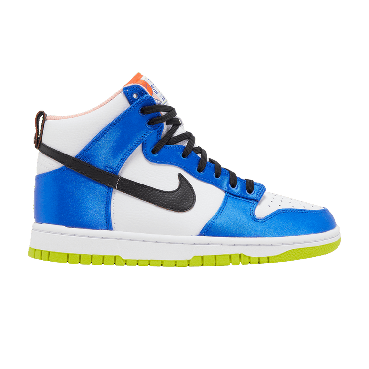 Nike Wmns Dunk High 'Blue Satin' — White/Racer Blue/Atomic Green/Black