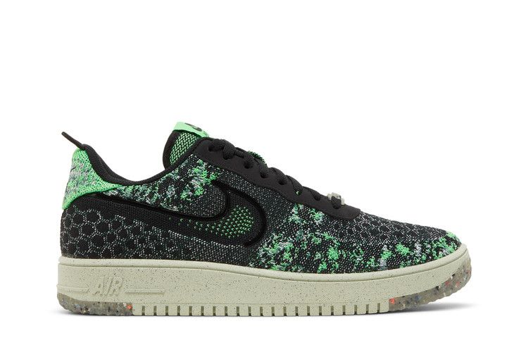 Nike Air Force 1 Crater Flyknit Next Nature 'Black Volt' — Black/Scream Green/Lime Ice/Black (2)
