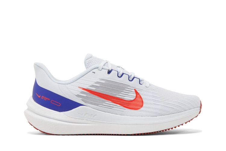 Nike Air Winflo 9 'Grey Concord' — Football Grey/Concord/Cinnabar/Bright Crimson
