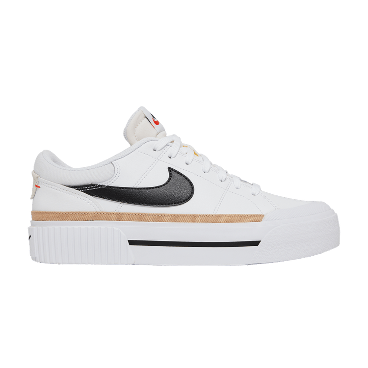 Nike Wmns Court Legacy Lift 'White Hemp' — White/Hemp/Team Orange/Black