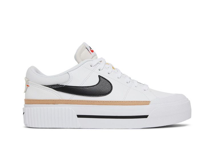Nike Wmns Court Legacy Lift 'White Hemp' — White/Hemp/Team Orange/Black (2)