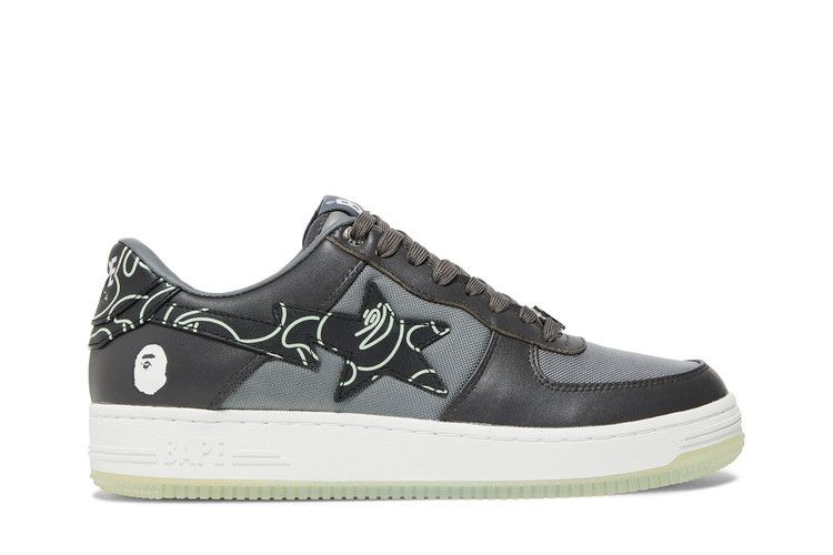 Bapesta 'Text Code Camo - Charcoal' — Charcoal/Dark Grey/White/Green
