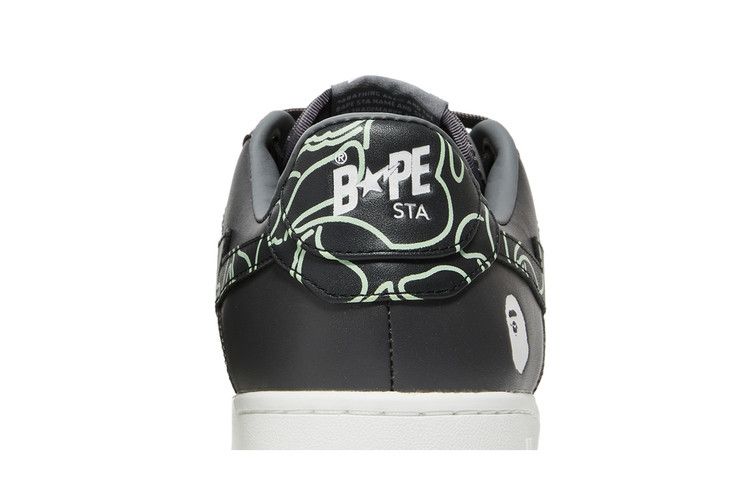 Bapesta 'Text Code Camo - Charcoal' — Charcoal/Dark Grey/White/Green