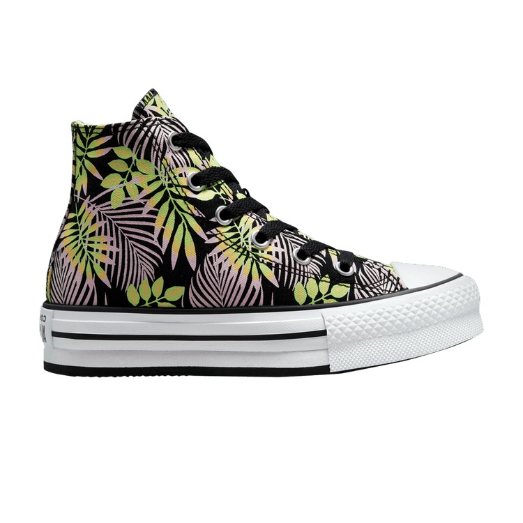 Converse Chuck Taylor All Star EVA Lift Platform High GS 'Bright Plants' — Black/Pink Foam/Lime Rave