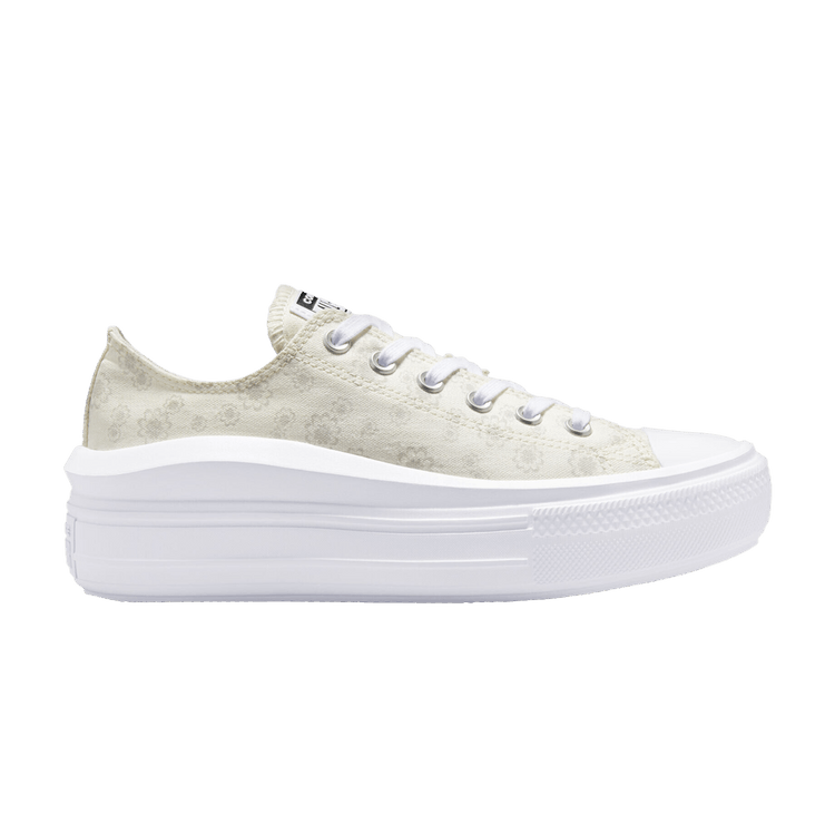 Converse Wmns Chuck Taylor All Star Move Platform Low 'Tonal Floral' — White/Mouse/White