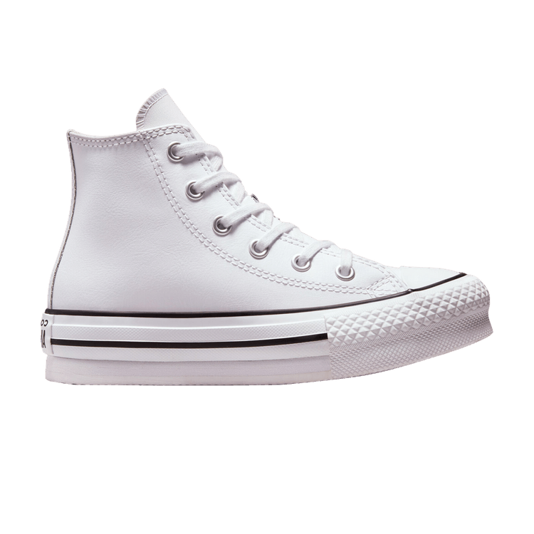 Converse Chuck Taylor All Star Lift Platform Leather High Kids 'White Natural Ivory' — White/Natural Ivory/Black
