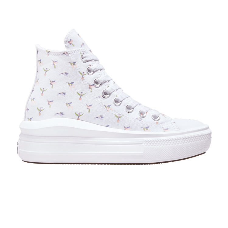 Converse Chuck Taylor All Star Move Platform High 'Hummingbirds' — White/Rust Pink