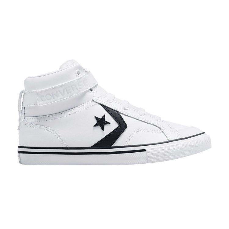 Converse Pro Blaze Strap Leather High GS 'White Black' — White/Black/White