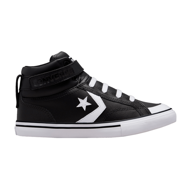 Converse Pro Blaze Strap Leather High GS 'Black White' — Black/White/White