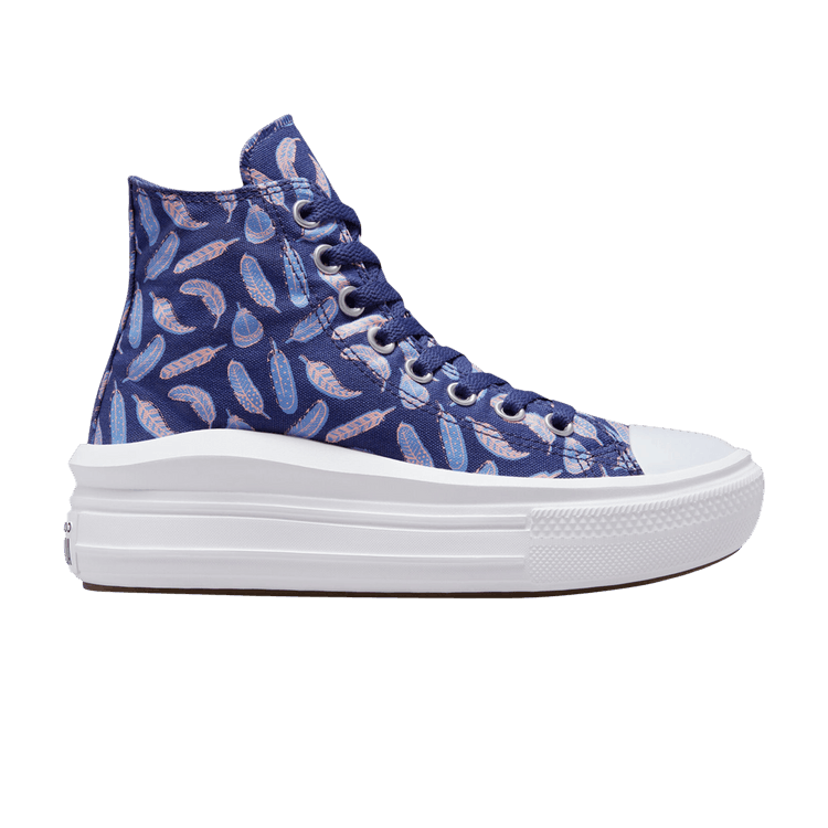 Converse Chuck Taylor All Star Move Platform High GS 'Feathers' — Dark Purple Dust/Royal Pulse