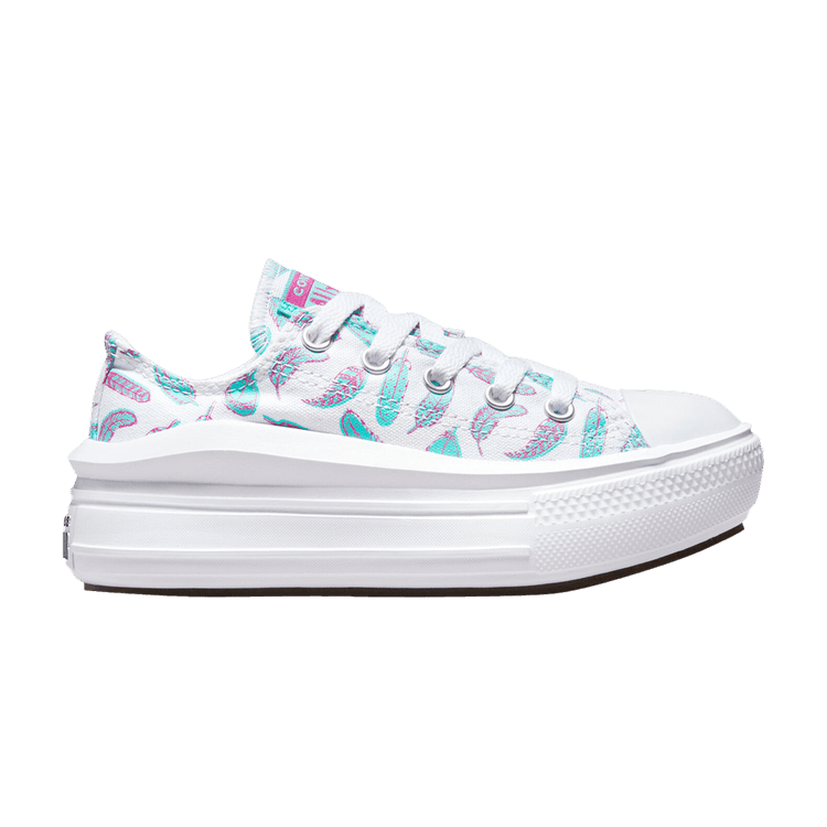 Converse Chuck Taylor All Star Move Platform Low PS 'Feathers' — White/Light Aqua