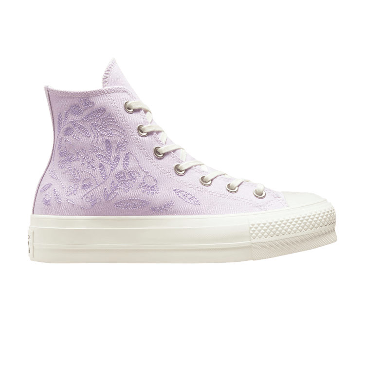 Converse Wmns Chuck Taylor All Star Lift Platform High 'Embroidered Floral - Pale Amethyst' — Pale Amethyst/Egret