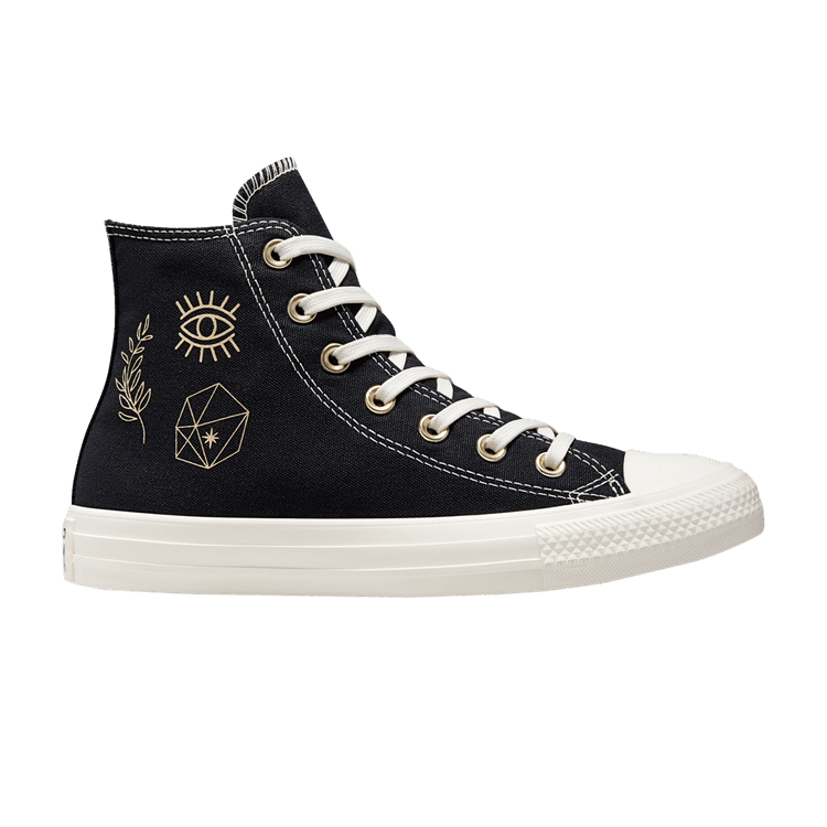 Converse Wmns Chuck Taylor All Star High 'Golden Elements' — Black/Light Gold/Egret