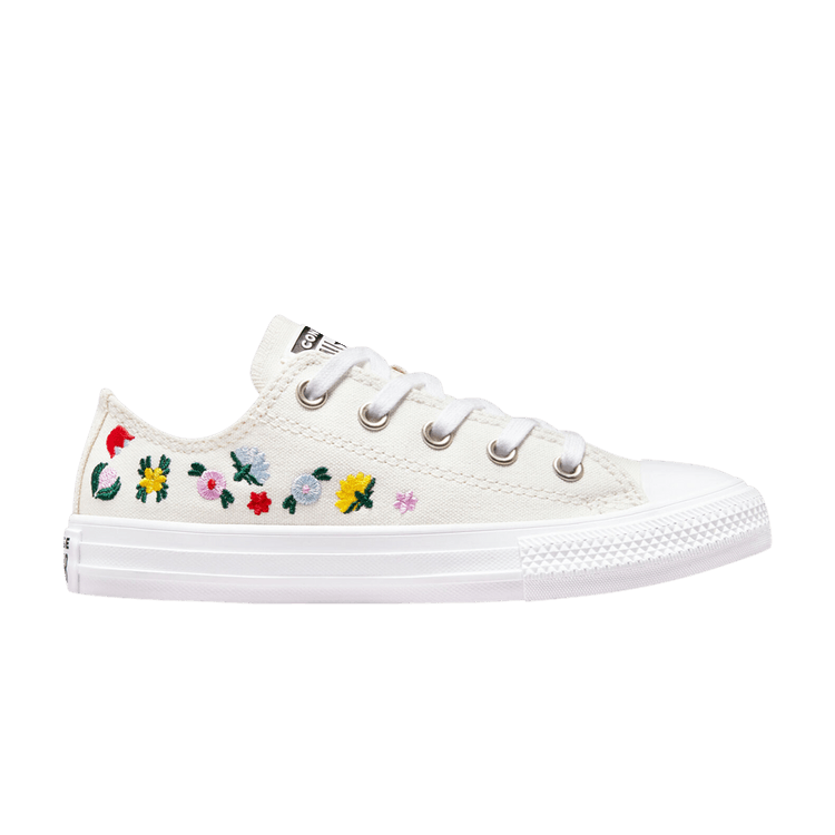 Converse Chuck Taylor All Star Low PS 'Floral Embroidery' — Vintage White/White