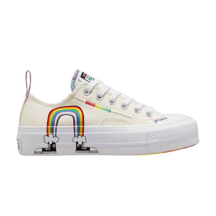 Converse Chuck Taylor All Star Lift Platform Low 'Pride' — Egret/University Red
