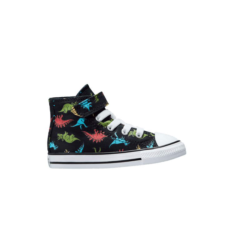 Converse Chuck Taylor All Star High Easy-On TD 'Dinosaurs' — Black/Soft Red/Baltic Blue