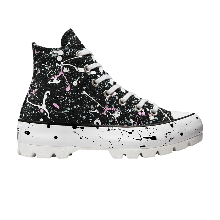 Converse Wmns Chuck Taylor All Star Lugged High 'Paint Splatter' — Black/Ash Stone/Beyond Pink