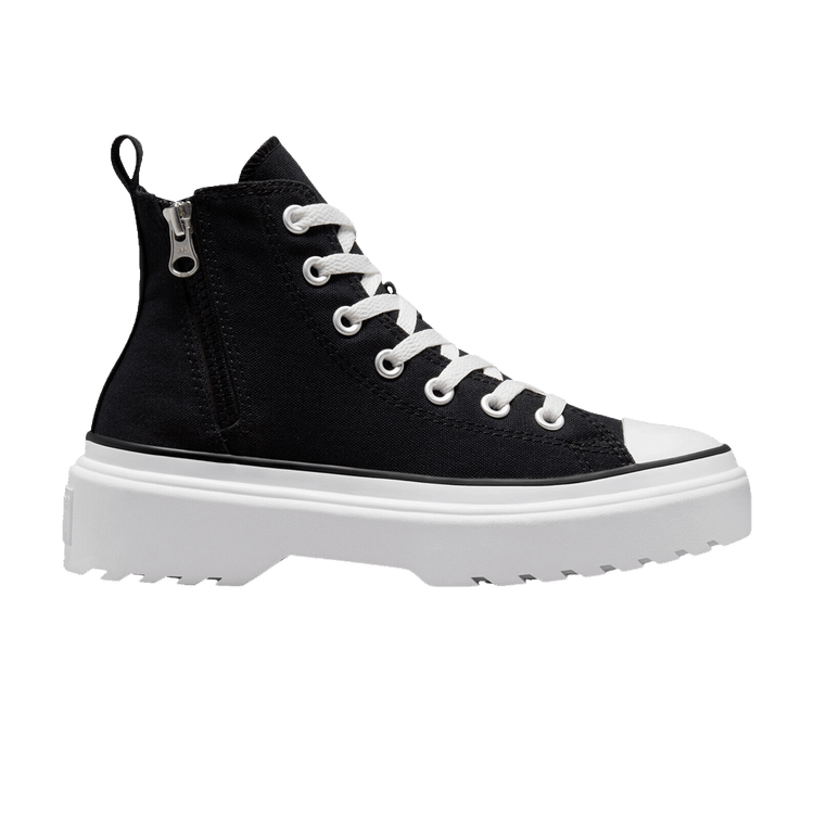 Converse Chuck Taylor All Star Lugged Lift Platform High GS 'Black White' — Black/Black/White