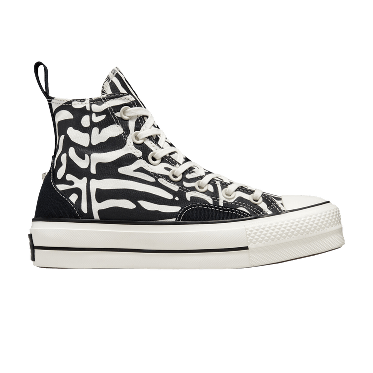 Converse Wmns Chuck Taylor All Star Lift Platform High 'Animal Mix' — Black/Egret/Egret
