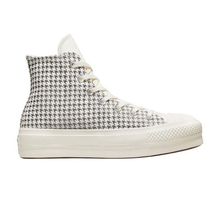 Converse Wmns Chuck Taylor All Star Lift Platform High 'Houndstooth Shine - Egret Pure Silver' — Egret/Pure Silver/Egret